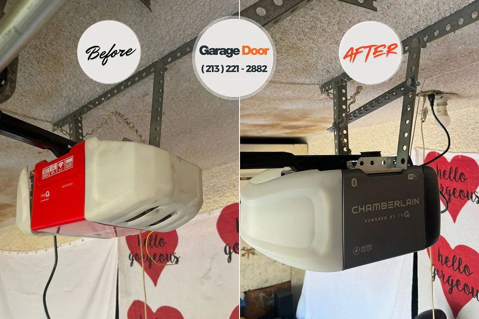 Before and after: garage door repair El Cerro Mission, NM
